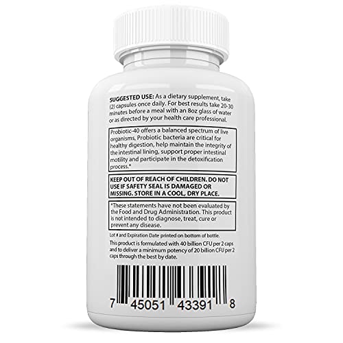 Justified Laboratories (2 Pack) Clear Nails Plus Max Pills 40 Billion CFU Probiotic Supports Justified Laboratories