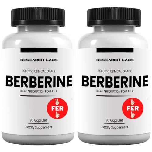 Research Labs 2 Fer 1 Ad - 1500mg Clinical Grade Berberine High Absorption Formula 