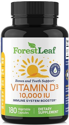 ForestLeaf - Vitamin D3 IU Weekly Supplement (Unflavored -10000-180 Count)