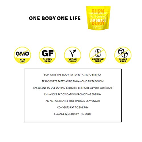 Fat Burning Lemonade Stimulant Free Weight Loss and Energy Drink Mix for Women & Men One Body One Life