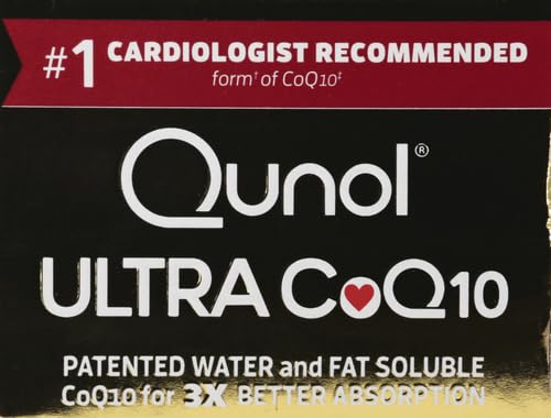 Qunol CoQ10 100mg Softgels, Ultra CoQ10 100mg, 3x Better Absorption, Antioxidant Qunol