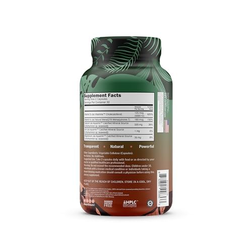 EarthNutri D3 + K2 Bone & Heart Health - 72 Trace Minerals, Vitamin D3 Vitashine, MENA EarthNutri