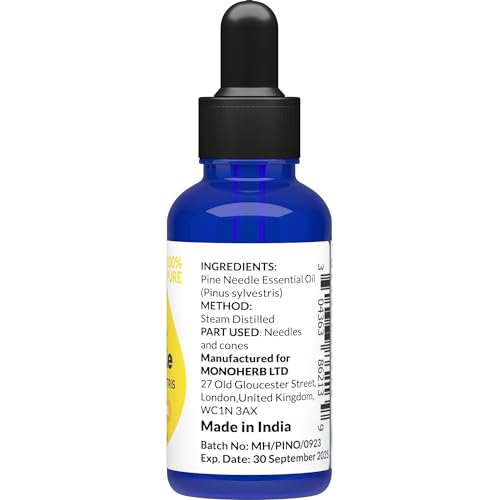 Pine Needle Essential Oil 15 ml - 0.5 oz - Pure & Natural - with Pipette Dropper MONOHERB