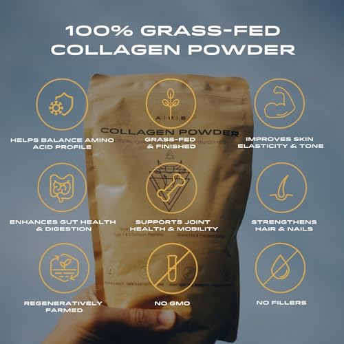 APE Nutrition Collagen Powder Peptides - Type 1 & 3 Bovine Collagen Protein, 100% Grass-Fed & Finished, Ancestral Supplement UK A | P | E