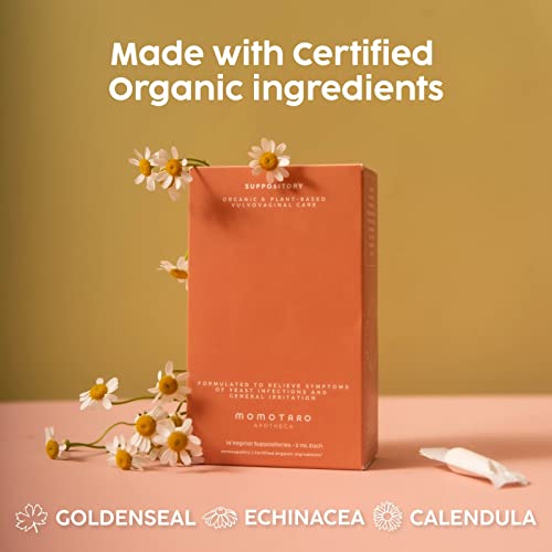 MOMOTARO APOTHECA 14 Organic Vaginal Suppositories Alternative, Fast Acting, Alleviate Dryness MOMOTARO APOTHECA