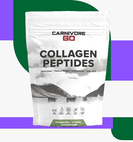Carnivore Go Grass Fed Bovine Collagen Powder - 400g Hydrolysed Type 1 & 3 Carnivore Go