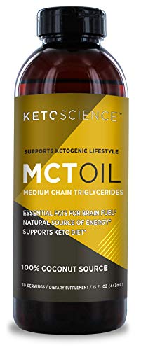 Keto Science Ketogenic MCT Oil Dietary Supplement, Made from 100% Coconuts, Sustained