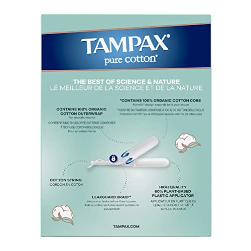TAMPAX Pure 100% Organic Cotton Core Super Absorbency Tampons - 24 ct Tampax