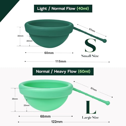 SHORDY Reusable Menstrual Disc Set of 2 (Small & Large), 100% Medical-Grade Silicone, Flexible SHORDY