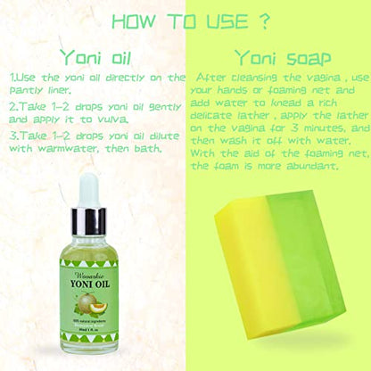 Yoni Soap Bars Yoni Wash & Yoni Oil Set Of 4, 2 * 5.29oz Handmade Vaginal Soap Feminine Wash