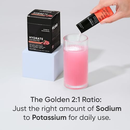 Sports Research Hydrate Electrolytes Powder Packets - Sugar-Free & Naturally Flavored Sports Research