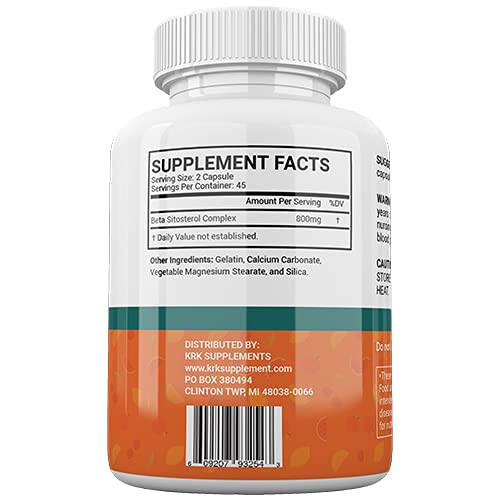 KRK SUPPLEMENTS Bundle Combo for 3 Total Bottles of Beta Sitosterol 800mg KRK SUPPLEMENTS