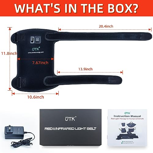 UTK Red Light Therapy for Body, 162Pcs 660nm Red Light & 54Pcs 850nm Near Infrared Light Therapy Belt UTK