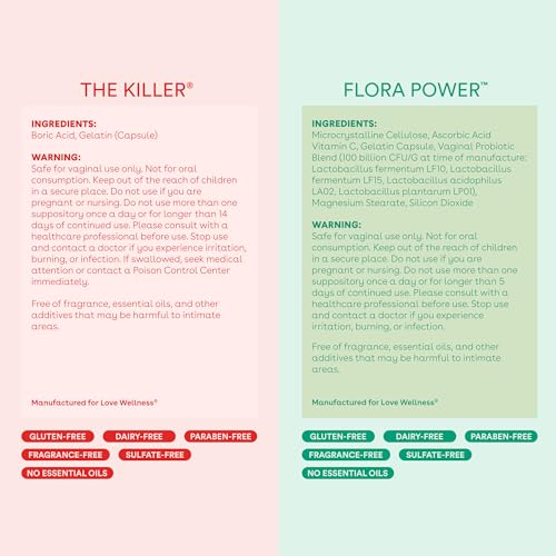 Love Wellness Womens Vaginal Suppository Duo, The Killer & Flora Power Love Wellness