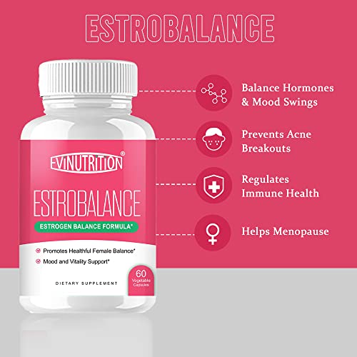 Evinutrition Estrobalance Capsule for Women - Menopause Mood and Energy Support Evinutrition