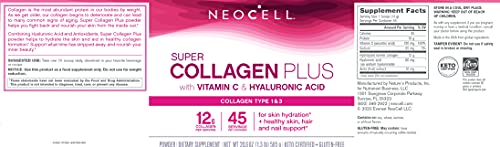 NeoCell Super Collagen Powder, Collagen Plus includes Vitamin C & Hyaluronic Acid NeoCell