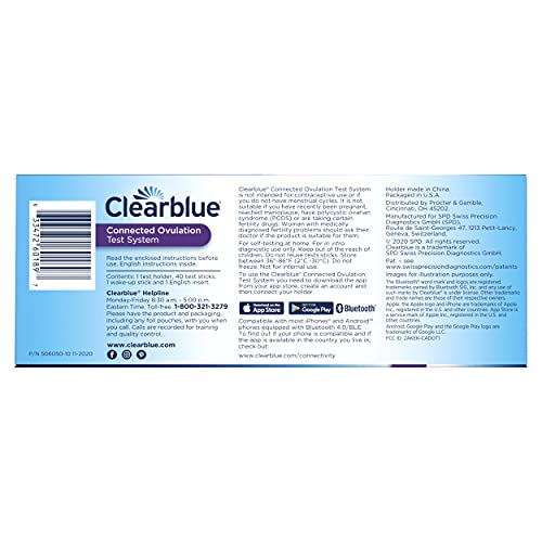 Clearblue Connected Ovulation Test System featuring Bluetooth connectivity and Advanced Clearblue