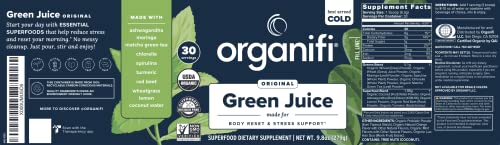 Organifi Green Juice - Organic Superfood Powder - 90-Day Supply - Organic Vegan Greens Organifi