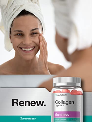 Hydrolyzed Collagen Gummies | 90 Count | Strawberry Flavored Gummy Supplement Horbäach