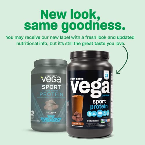 Vega Premium Sport Protein Chocolate Protein Powder, Vegan, Non GMO, Gluten Free Vega