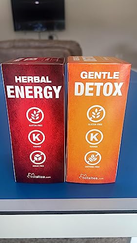 Total Tea Detox Tea & Energy Tea Set - 25 Day Detox Tea - Herbal SIim Tea Total Tea