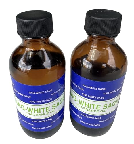 Premium Fragrance Oil 2 Bottles Nag-Musk or Nag-White Sage, 2 Ounces Each in a Glass Bottle Generic