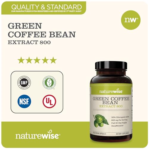 NatureWise Green Coffee Bean Extract - Pure Green Coffee Bean Capsules 800mg NatureWise