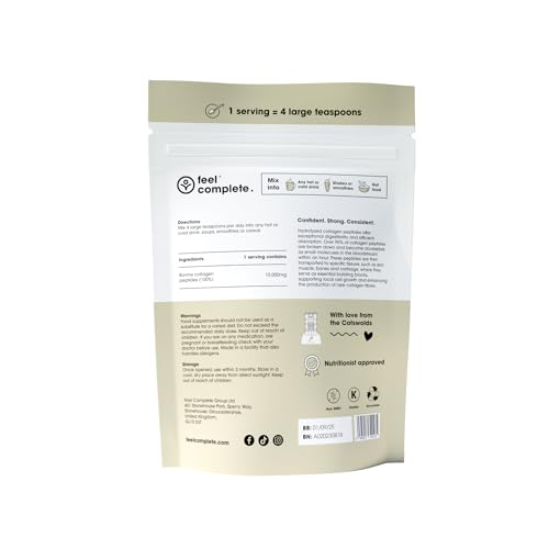 Feel Complete - High Protein Collagen - Premium Type 1 & 3 Hydrolysed Bovine Collagen - Halal - Skin, Hair & Nail Feel Complete