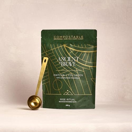 Ancient + Brave Matcha Collagen 150g Pouch - Lion's Mane Mushroom Powder Supplement Ancient + Brave