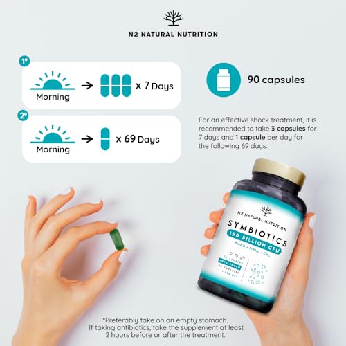 Probiotics 150 Billion CFU - 20 Strains with Prebiotics & Zinc. Highest Concentration N2 Natural Nutrition