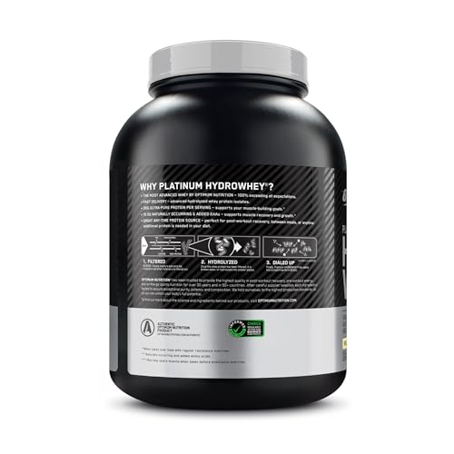 Optimum Nutrition Platinum Hydrowhey Protein Powder, 100% Hydrolyzed Whey Isolate Optimum Nutrition
