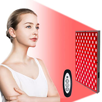 TherapSky Red Light Therapy Device 45W LED Red Infrared Light Therapy Lamp w/Remote Control and Timer