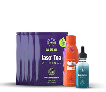 Total Life Changes Solution Kit IASO Natural Herbal Detox Tea Bags & Nutra Total Life Changes