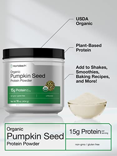 Pumpkin Seed Protein Powder Organic | 16 oz | Vegetarian, Gluten Free, and Non-GMO Horbäach