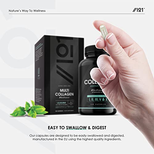 Multi Collagen Protein Capsules - Types I, II, III, V & X - Wild Caught Marine, Grass Fed Bovine, Eggshell & Free-Range Chicken Collagen Powder Revive Naturals