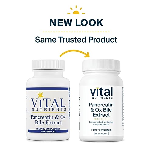 Vital Nutrients Pancreatin and Ox Bile Extract | Natural Digestive Enzyme Vital Nutrients