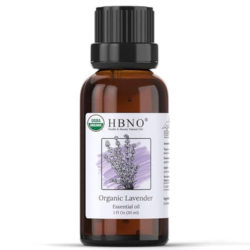 HBNO Organic Lavender Essential Oil - 1 oz (30ml) Value Size - USDA Certified Organic Lavender