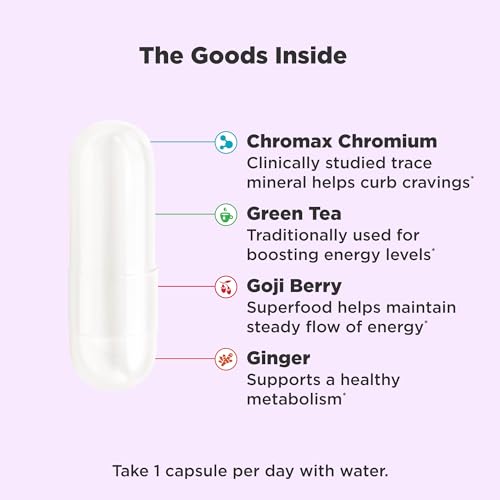 OLLY Combat Cravings, Metabolism & Energy Support Supplement,1000 mcg Chromium OLLY