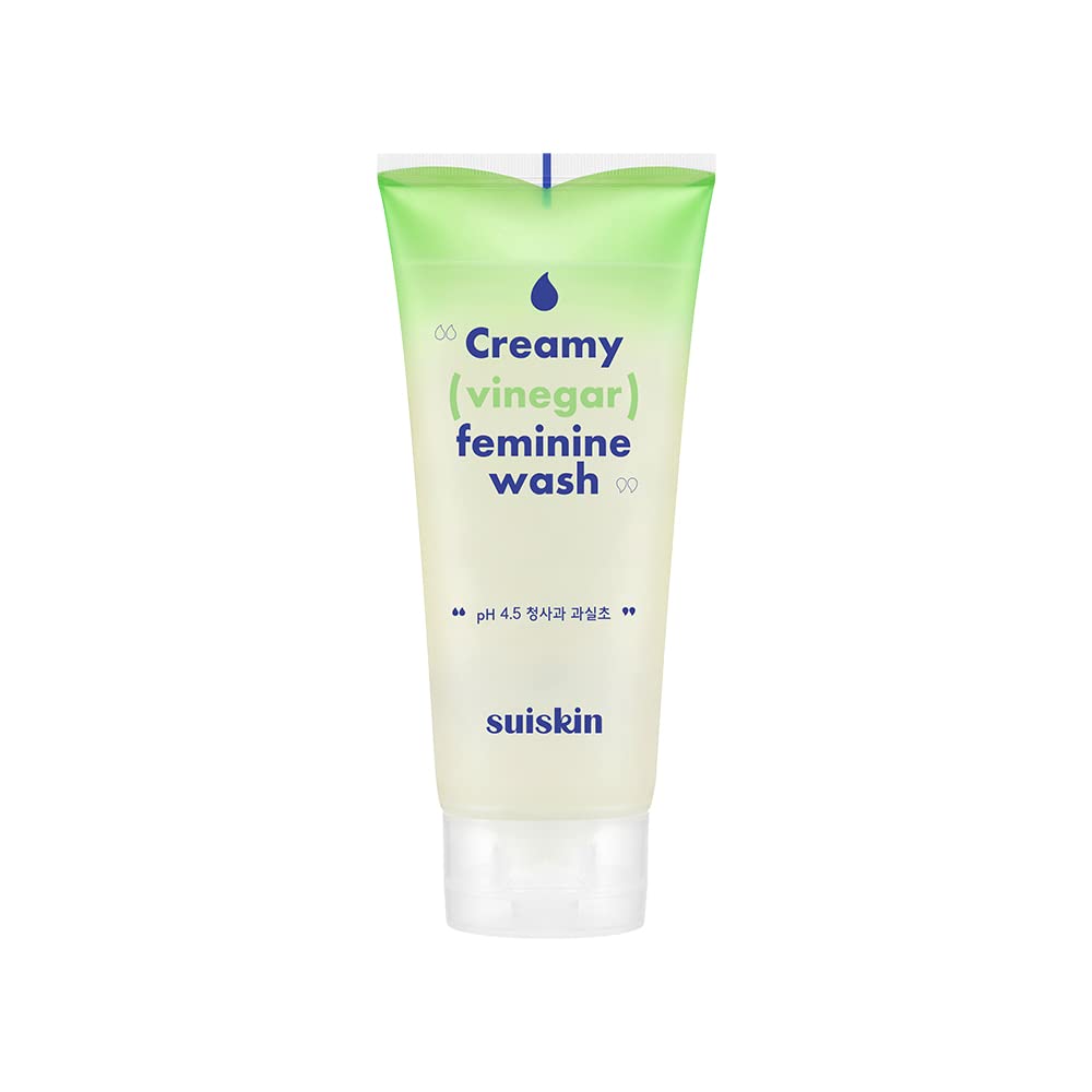 Suiskin Green Apple Vinegar Feminine Wash | Removes odor, pH balanced with Vegan Probiotics, Fragrance-free
