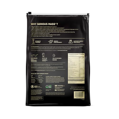 Optimum Nutrition Serious Mass Weight Gainer Protein Powder Vitamin C Zinc and Vitamin Optimum Nutrition