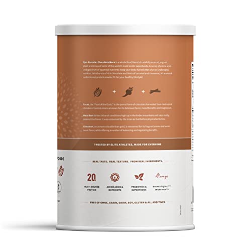 Sprout Living Epic Protein, Plant Based Protein & Superfoods Powder, Chocolate Maca Sprout Living