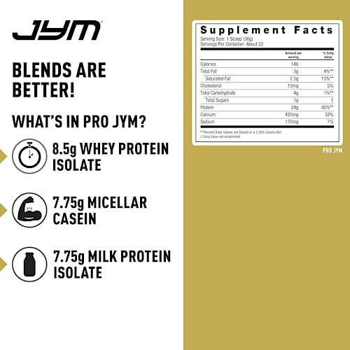 Pro Jym Protein Powder - Egg White, Milk, Whey protein isolates & Micellar Casein JYM Supplement Science
