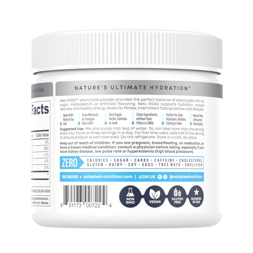 Hi-Lyte Keto K1000 Electrolyte Powder | Unflavored | Hydration Supplement Drink Mix Hi-Lyte