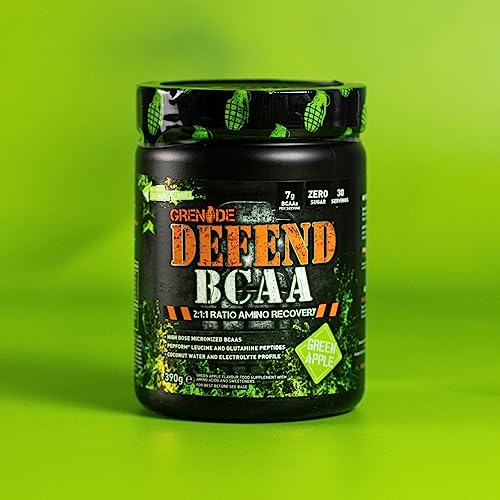 Grenade Defend BCAA Powder, Green Apple, 390 g (7 g BCAA's Per Serving - 30 Servings Grenade