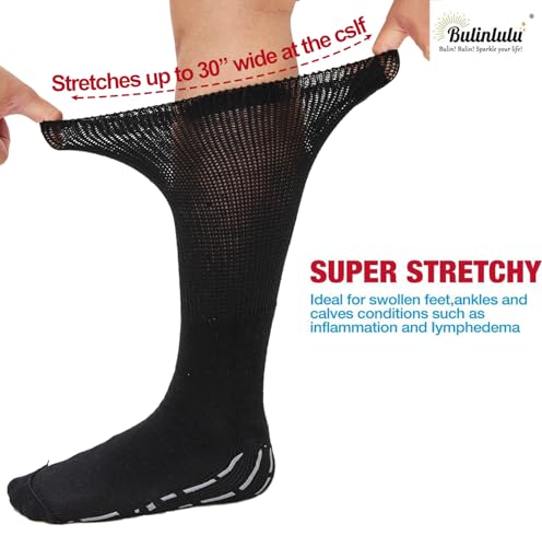 Bulinlulu Extra Width Diabetic Socks Women Men-4 Pairs Super Wide Edema Bulinlulu