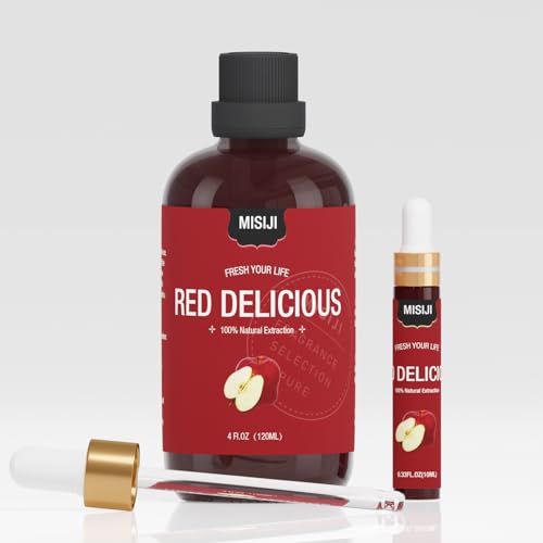 Essential Oils-MISIJI Apple Fragrance Essential Oils for Diffuser for Home 4FL.OZ Plus 0.33,Diffuser Oils Scents