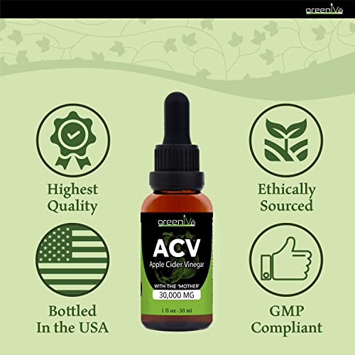 GreenIVe ACV Drops Apple Cider Vinegar Tincture with The Mother Weight Management GreenIVe
