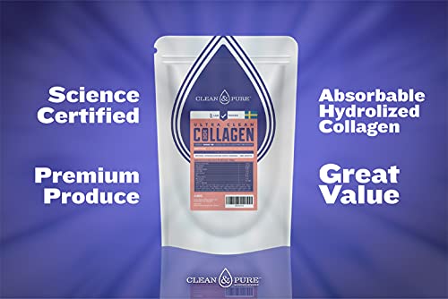Clean & Pure Collagen Powder, Lab Tested Bovine Peptides with No or Zero Growth Hormones, Pesticides or Vet Meds - 400g Lean Caffeine