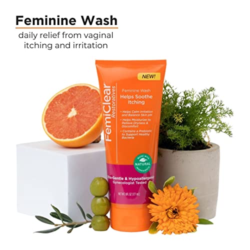 FemiClear Restoratives Soothing Feminine Wash - Feminine Care Wash for Itching & Irritated Skin FemiClear