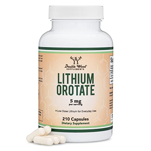 Lithium Orotate 5mg, 210 Capsules (Third Party Tested, Made in The USA